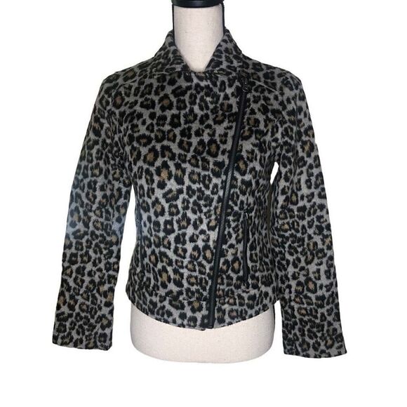 NEW Cupcakes and Cashmere Cheetah Print Moto Jacket Size XS Mob Wife NWT - Picture 2 of 16